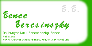 bence bercsinszky business card